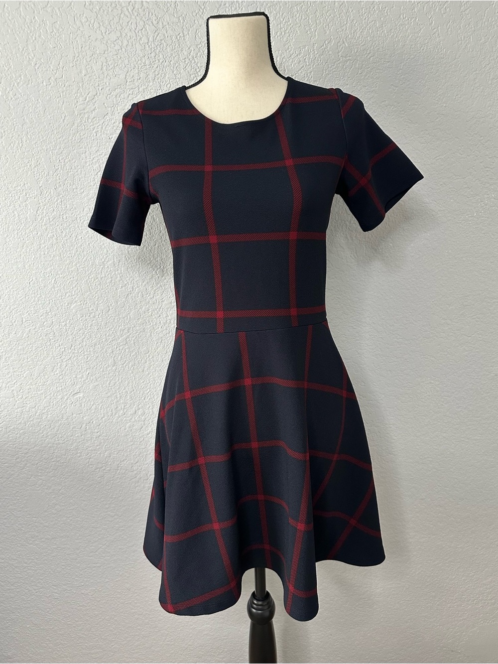 H&M Divided Plaid Tartan Skater Dress A Line Dark Academia Whimsigoth Grunge 6